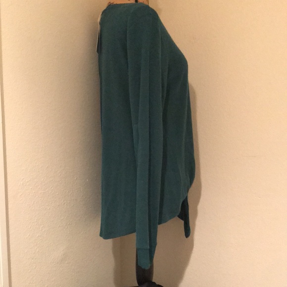 NWT-Tru Self Green Holiday Sweater with Jolly Pocket and Tie Front-M - Picture 8 of 16